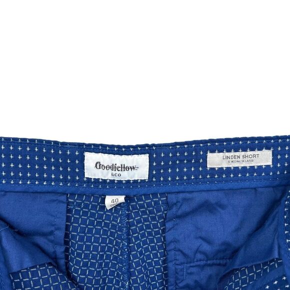 Goodfellow Linden Chino Shorts Stretch Flat Front Zip Waterloo‎ Blue Men Sz 40W - Picture 4 of 6
